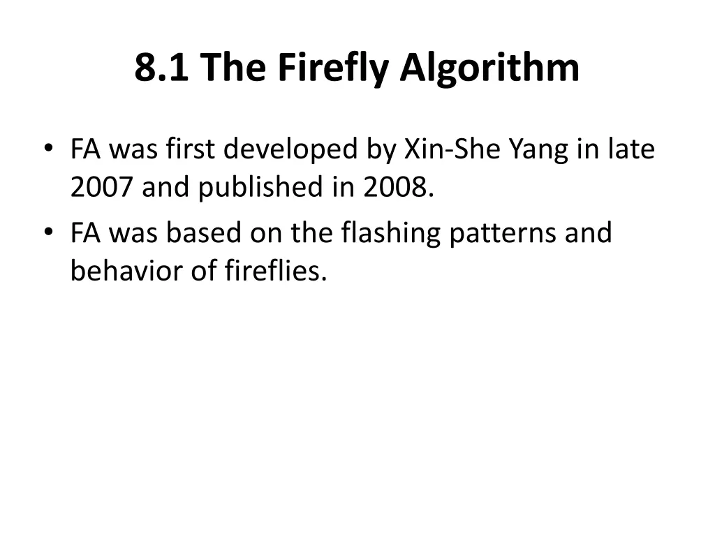 8 1 the firefly algorithm