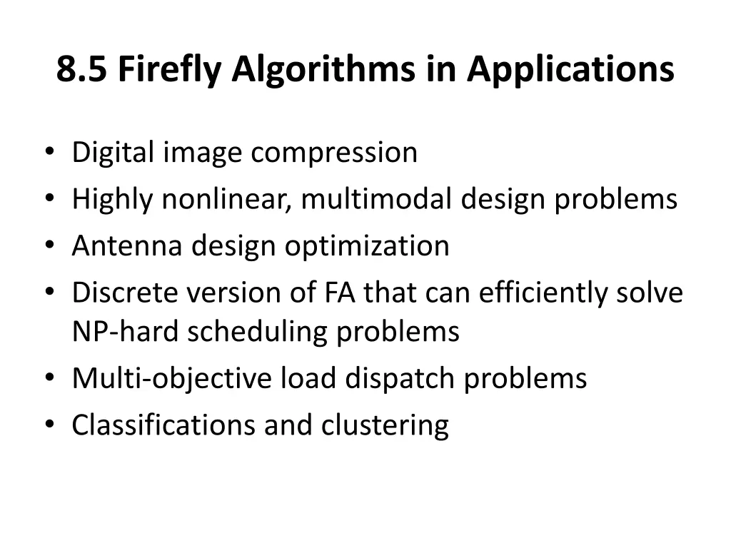 8 5 firefly algorithms in applications