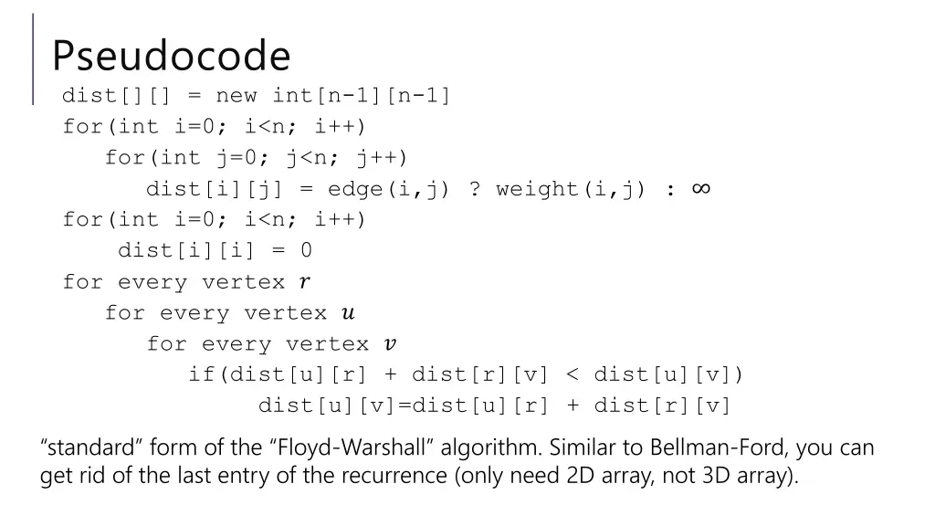 pseudocode dist