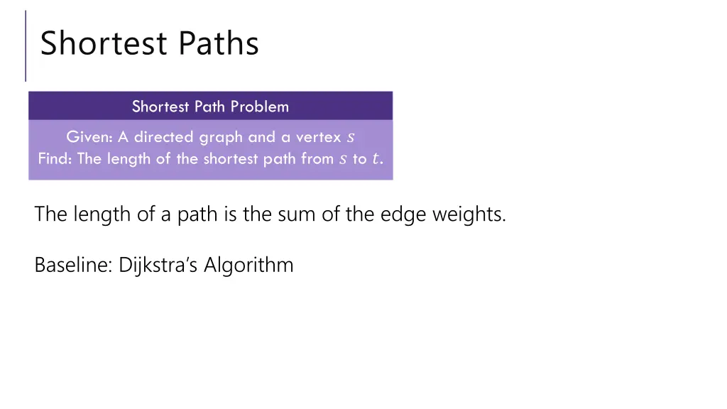 shortest paths