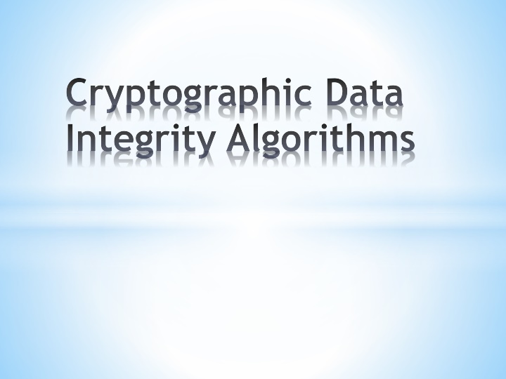 cryptographic data integrity algorithms