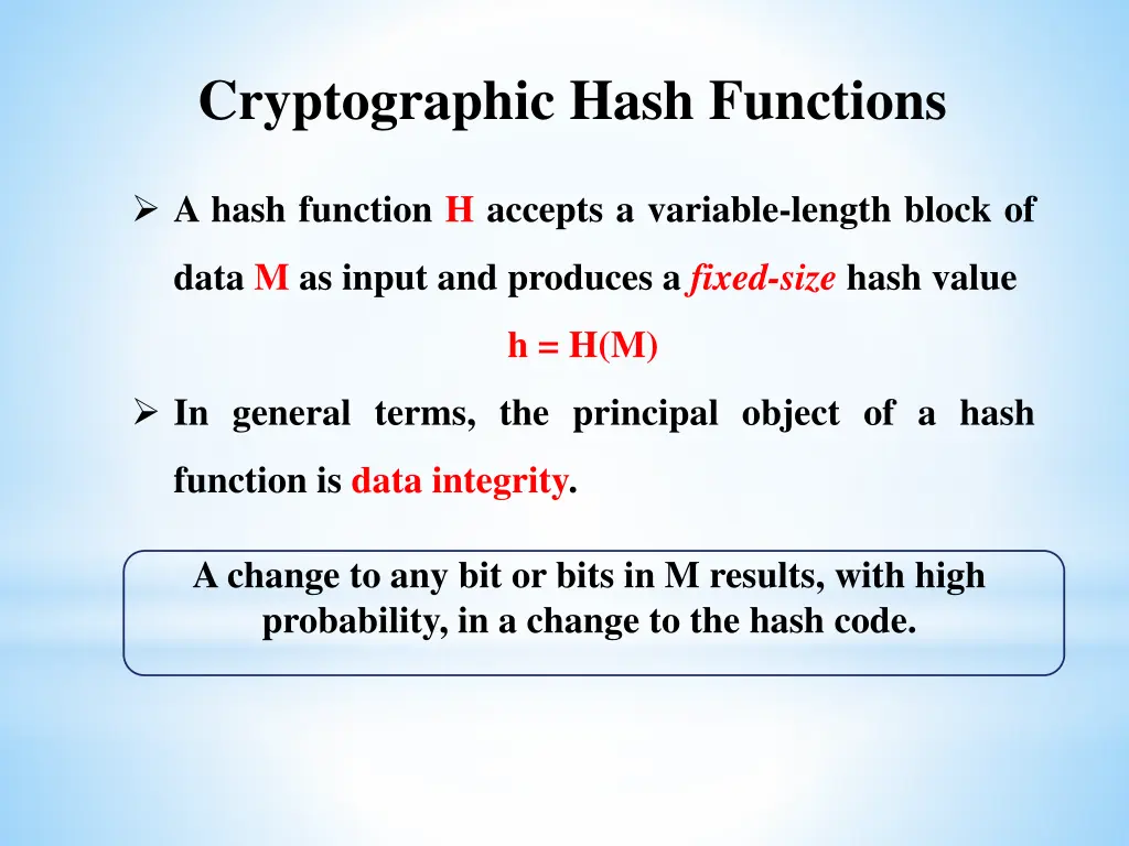 cryptographic hash functions