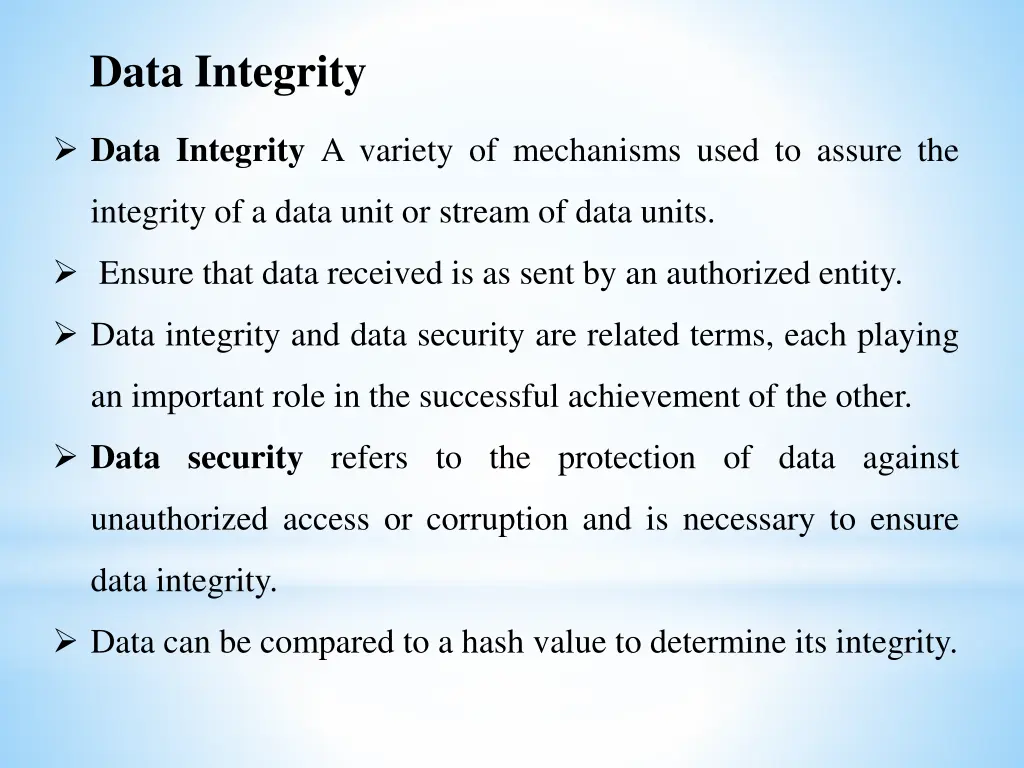 data integrity