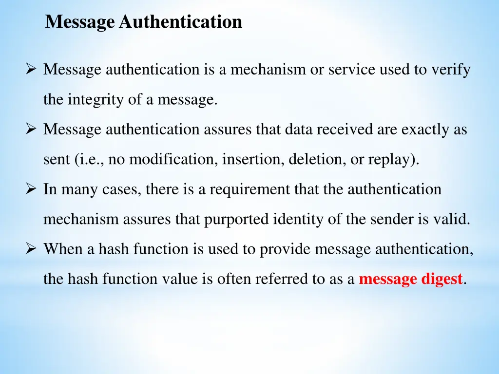 message authentication