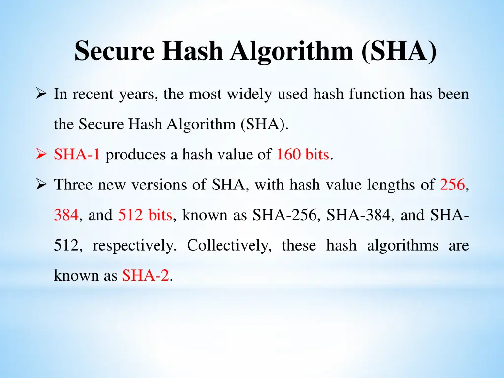 secure hash algorithm sha