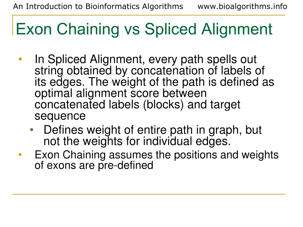 an introduction to bioinformatics algorithms exon 3