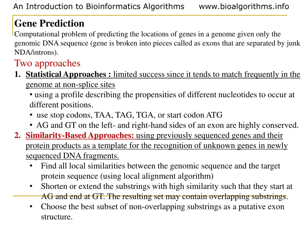 an introduction to bioinformatics algorithms