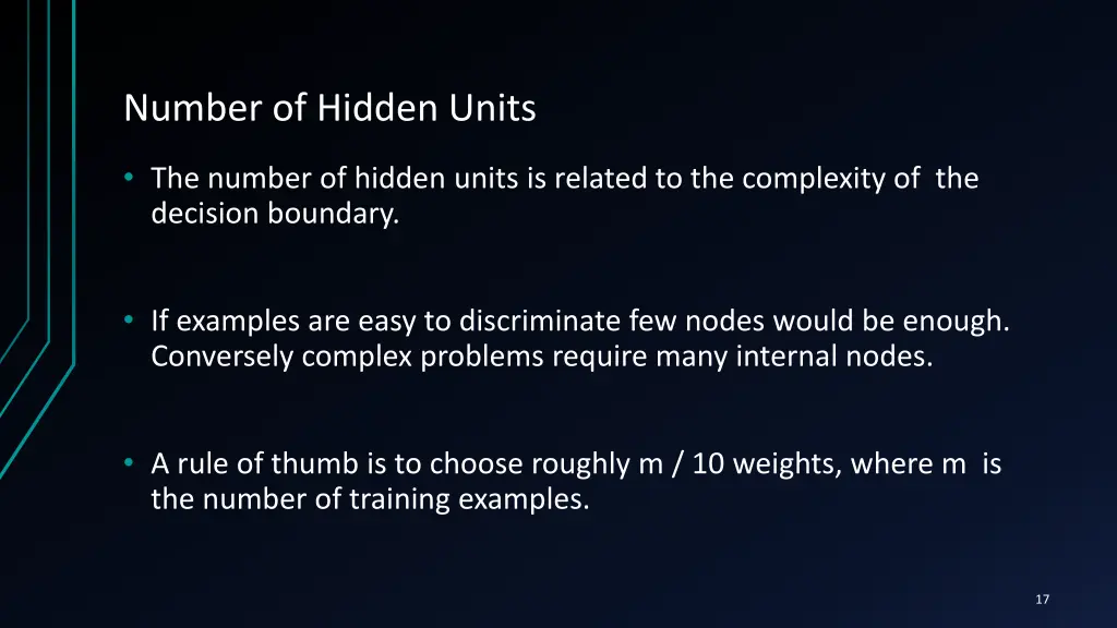 number of hidden units