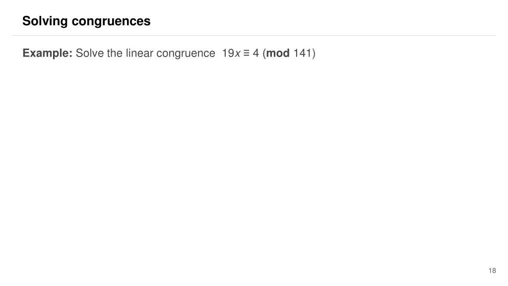 solving congruences 12