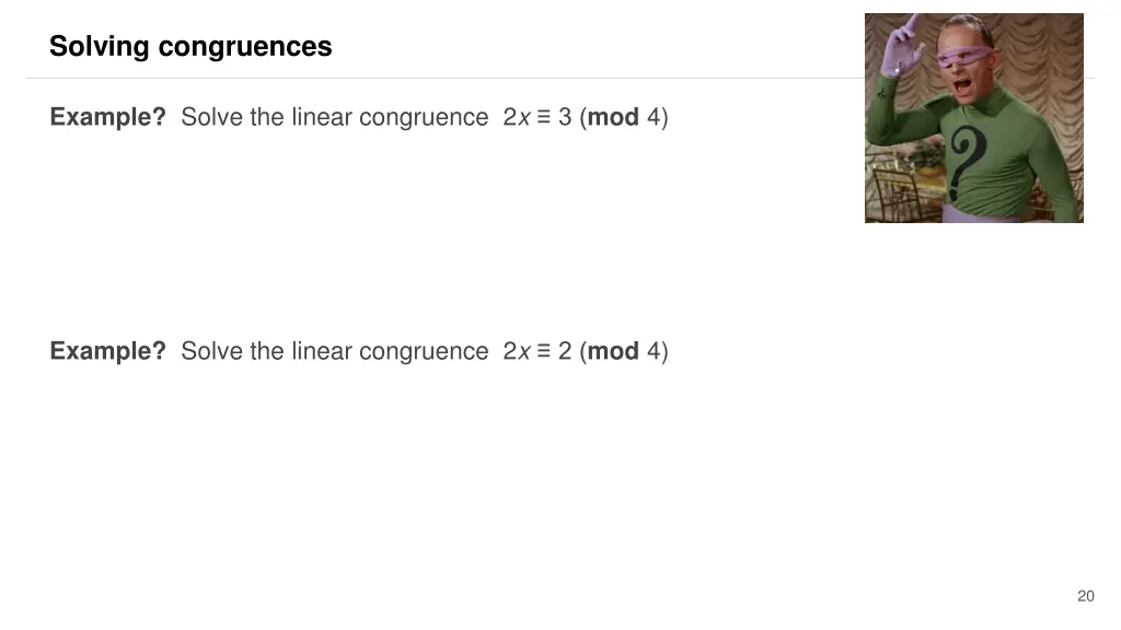 solving congruences 14