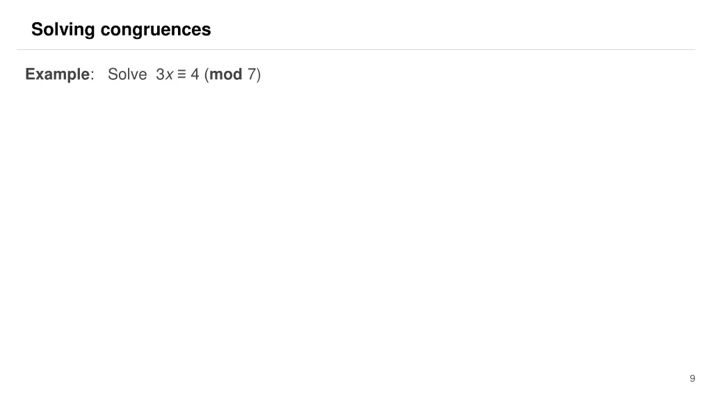 solving congruences 3