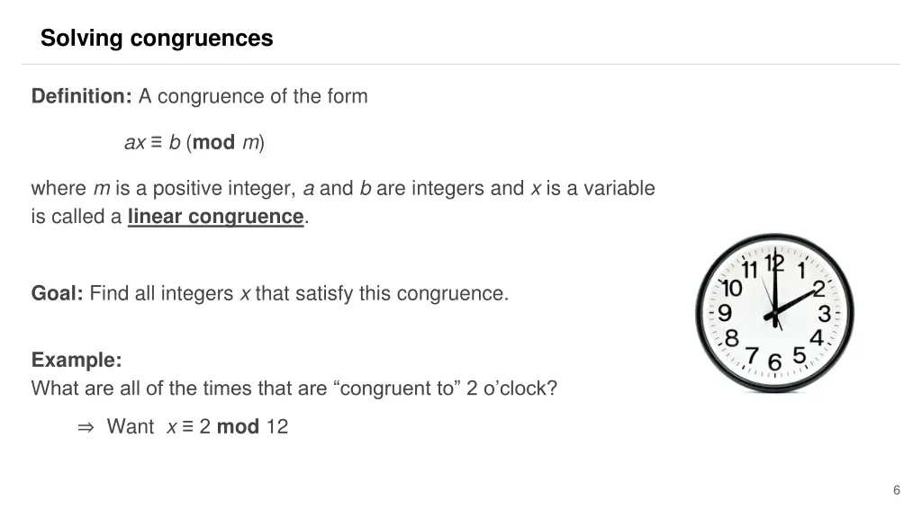 solving congruences