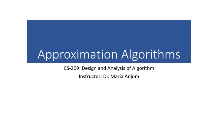 approximation algorithms