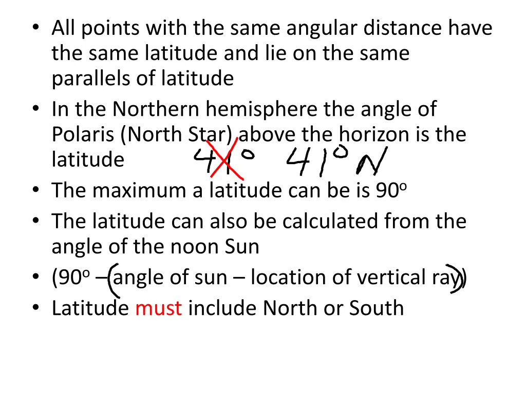 all points with the same angular distance have