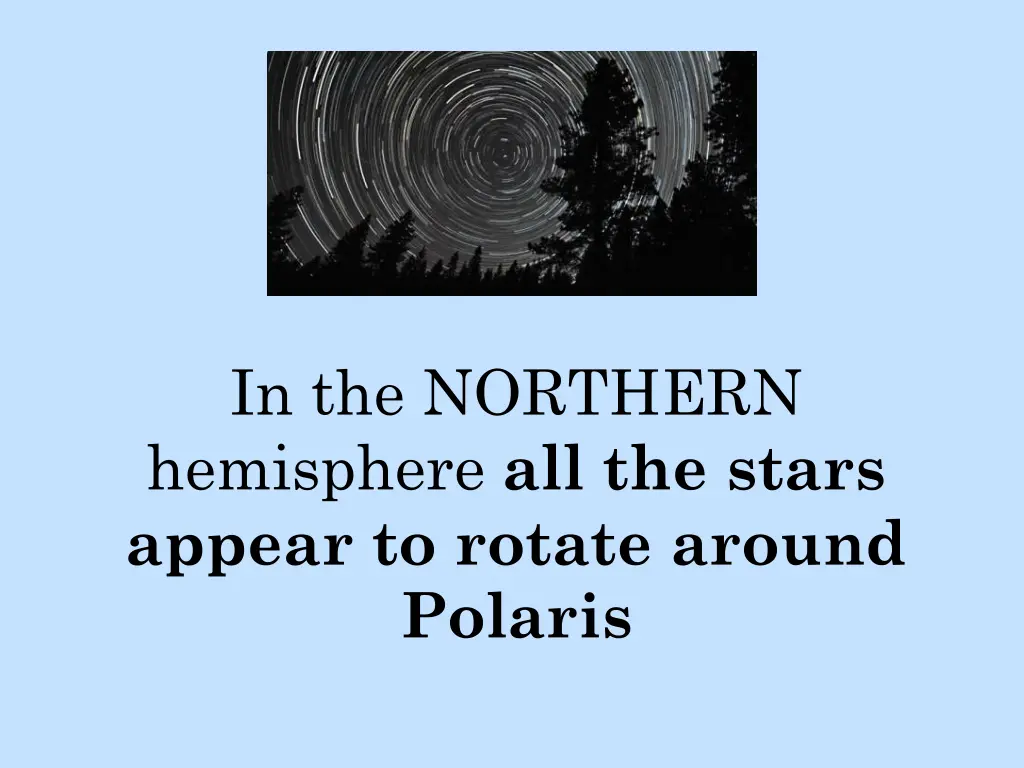 in the northern hemisphere all the stars appear