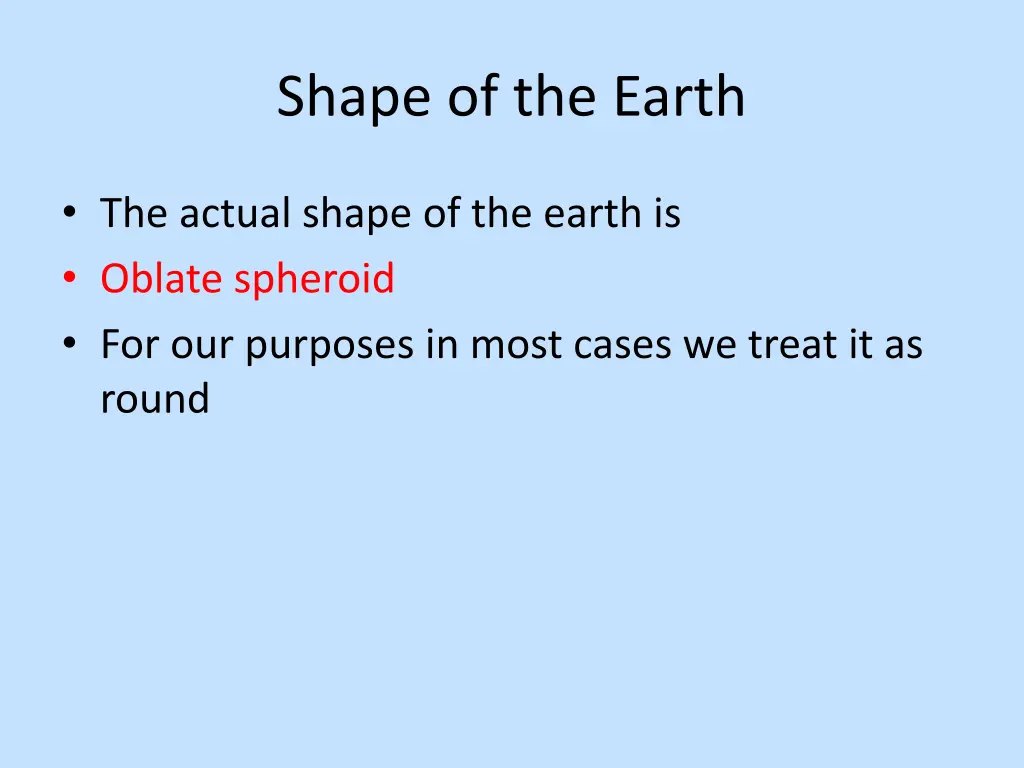 shape of the earth