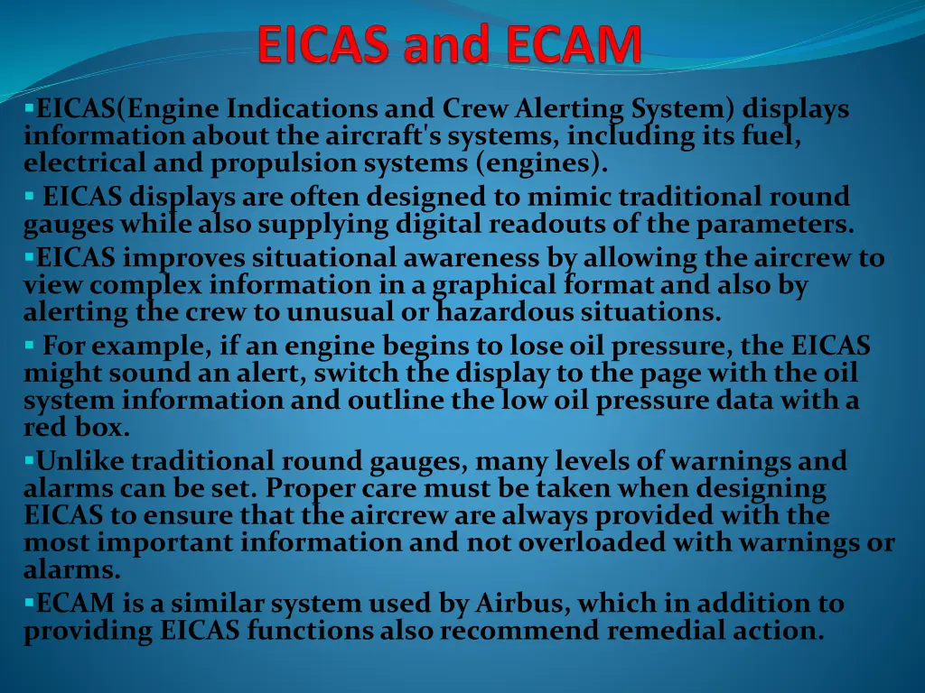 eicas engine indications and crew alerting system