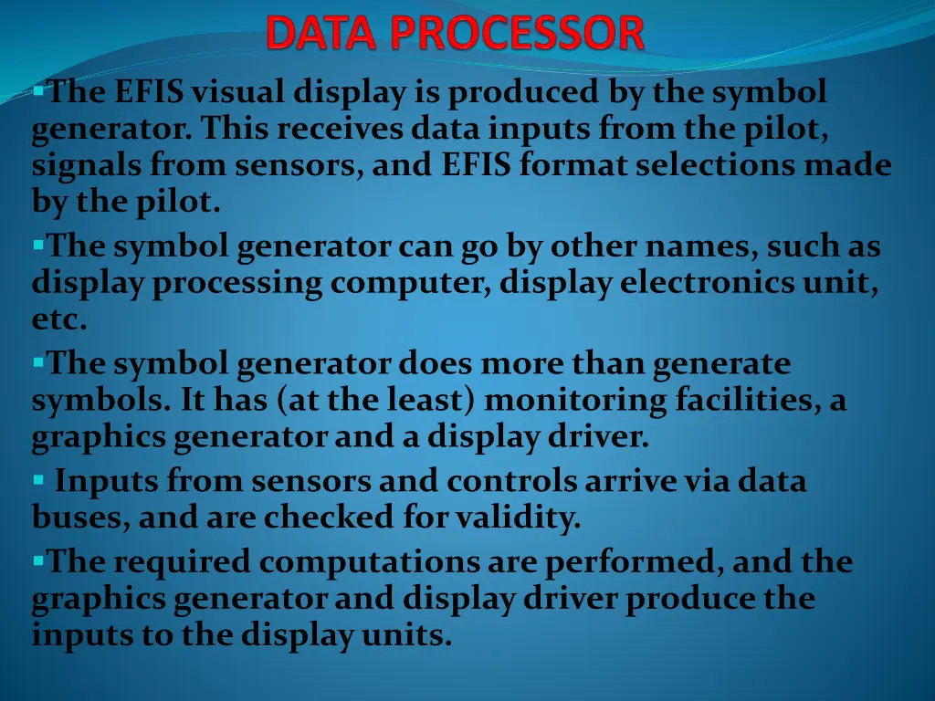 the efis visual display is produced by the symbol