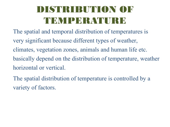 distribution of temperature the spatial