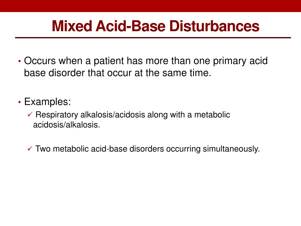 mixed acid base disturbances