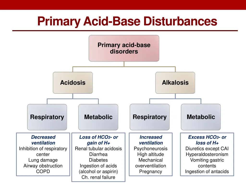 primary acid base disturbances