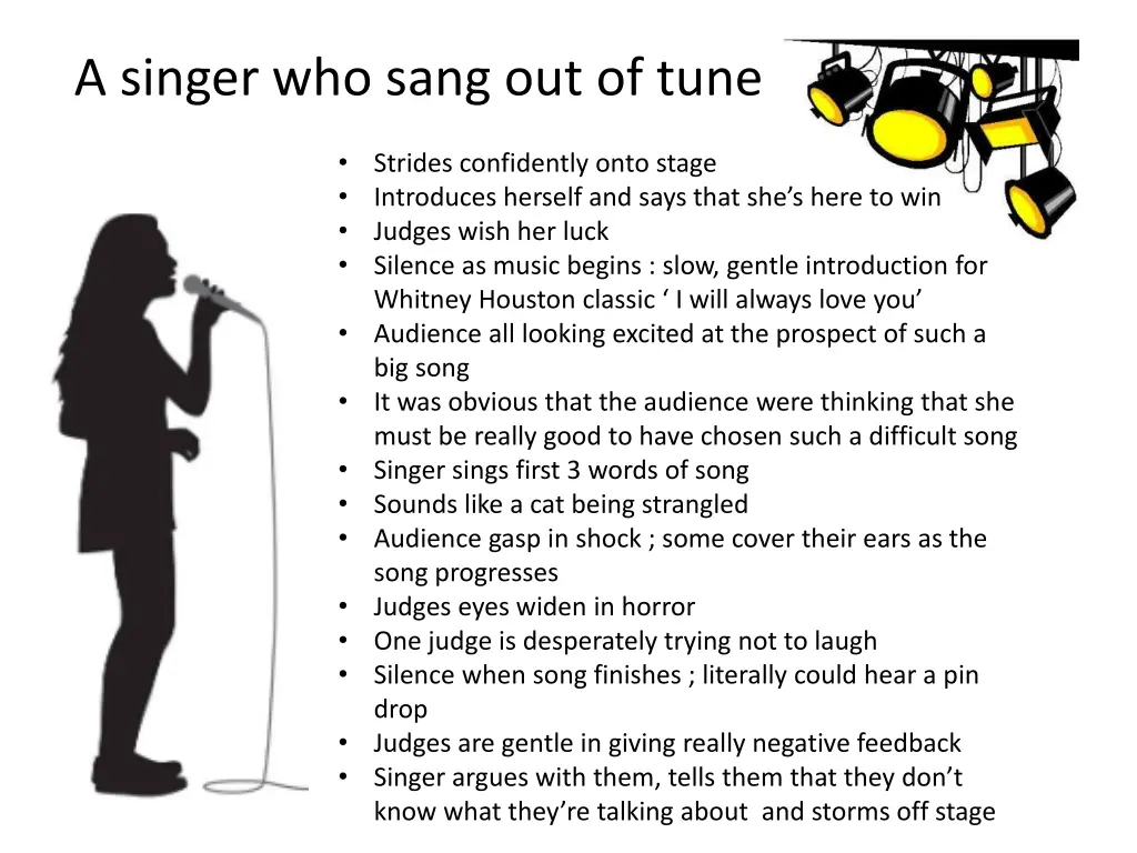 a singer who sang out of tune