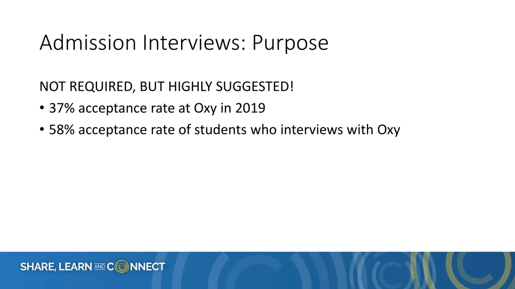 admission interviews purpose 1