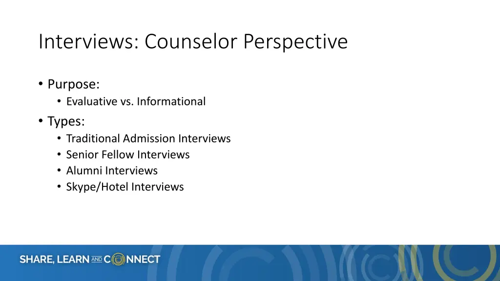 interviews counselor perspective