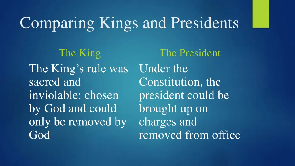 comparing kings and presidents 1