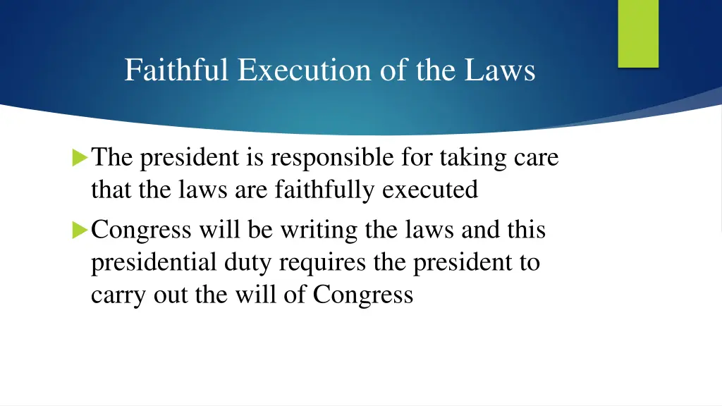 faithful execution of the laws