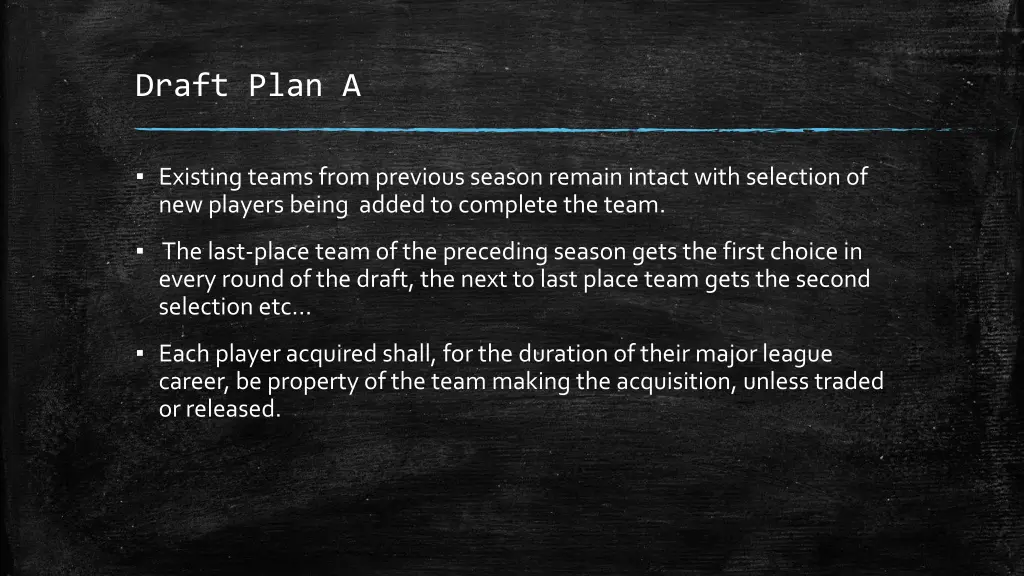 draft plan a