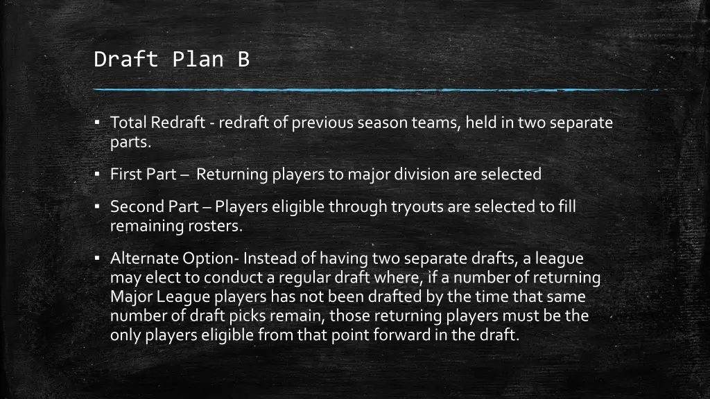 draft plan b