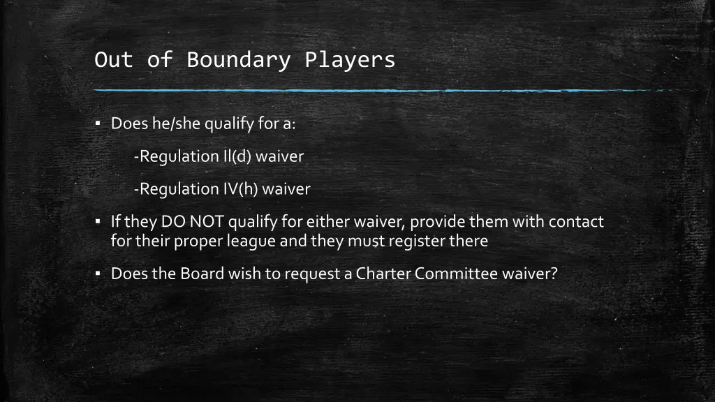 out of boundary players