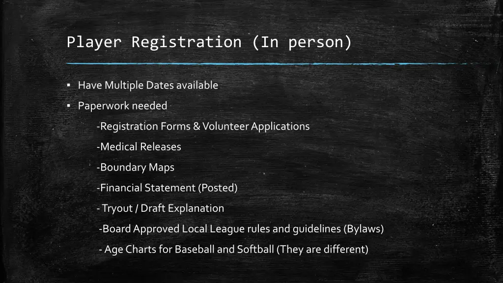 player registration in person