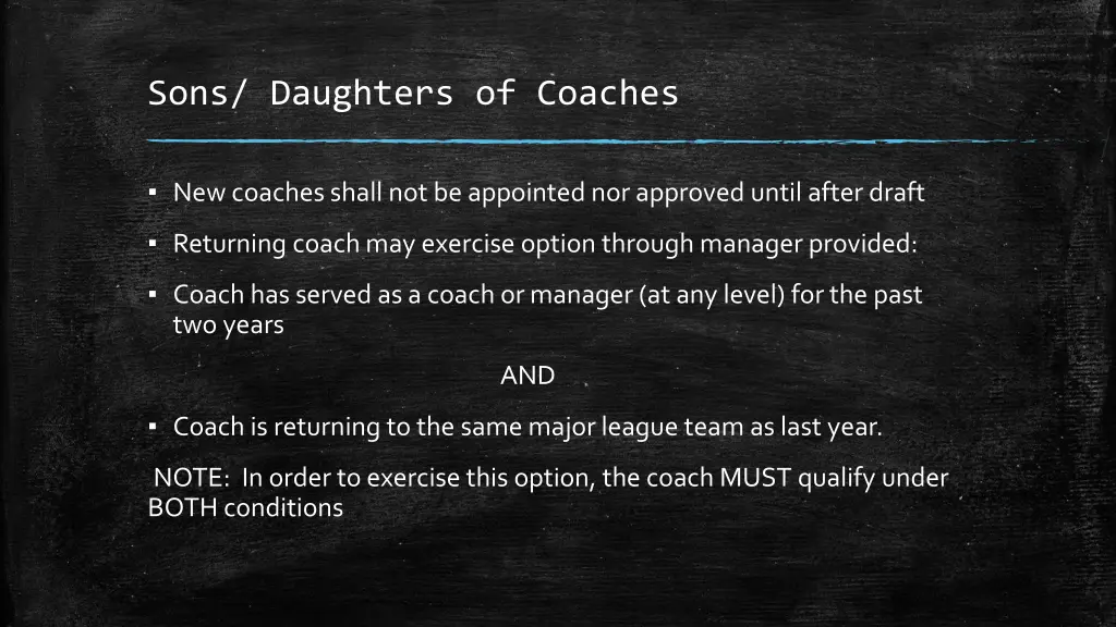 sons daughters of coaches