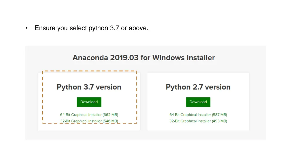 ensure you select python 3 7 or above