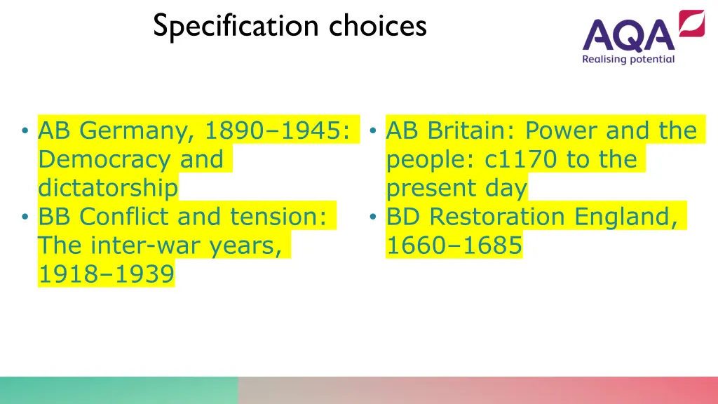 specification choices 2