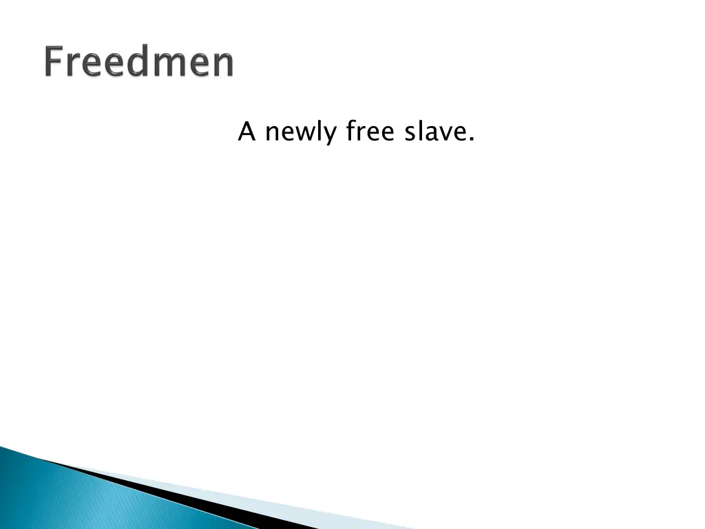 a newly free slave