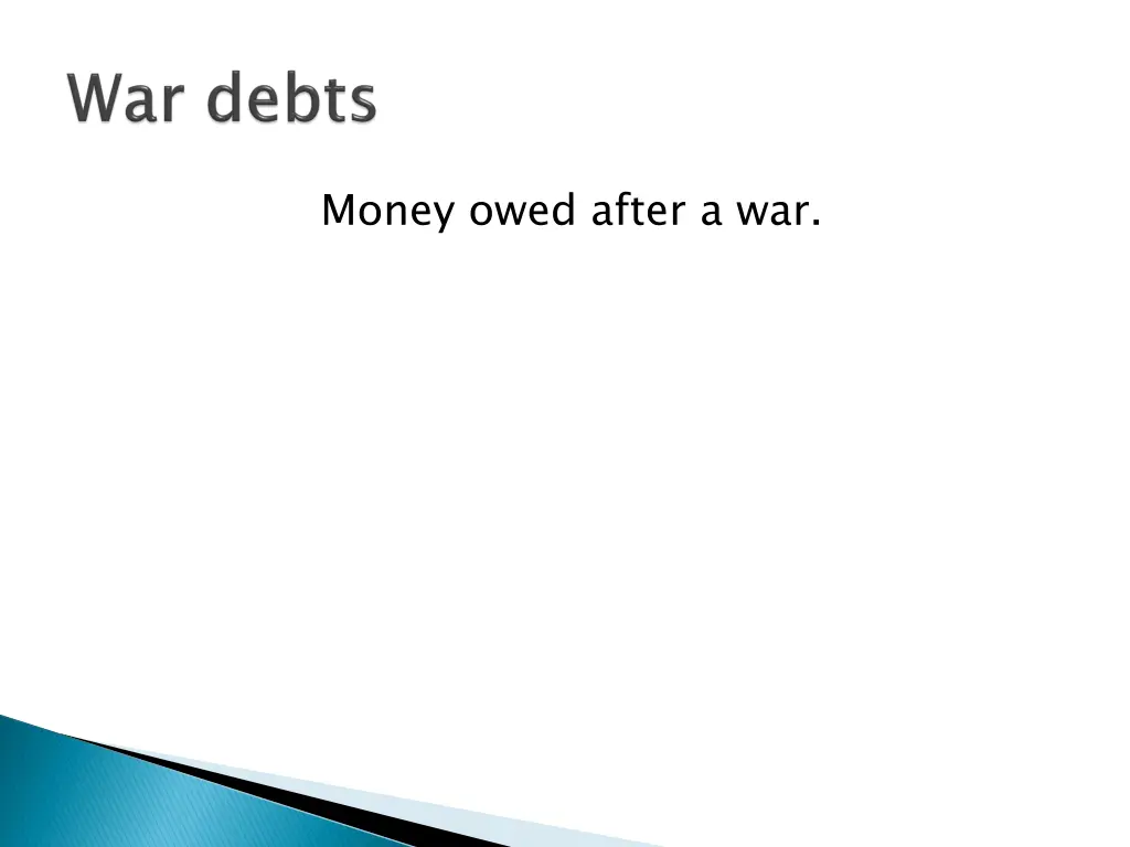 money owed after a war