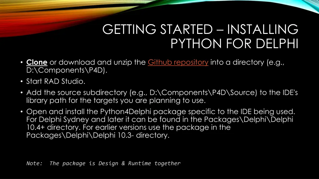 getting started installing python for delphi