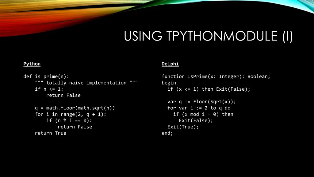 using tpythonmodule i