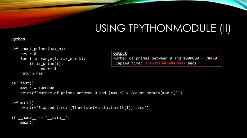 using tpythonmodule ii