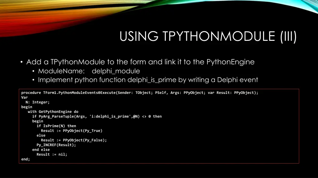 using tpythonmodule iii