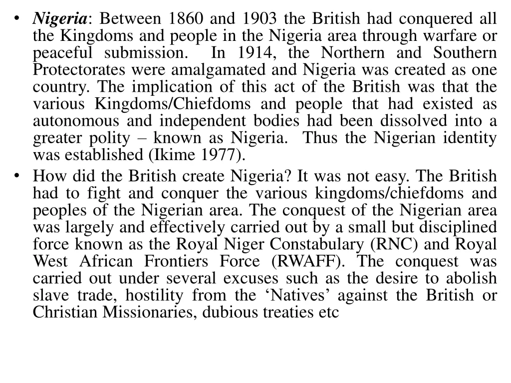 nigeria between 1860 and 1903 the british