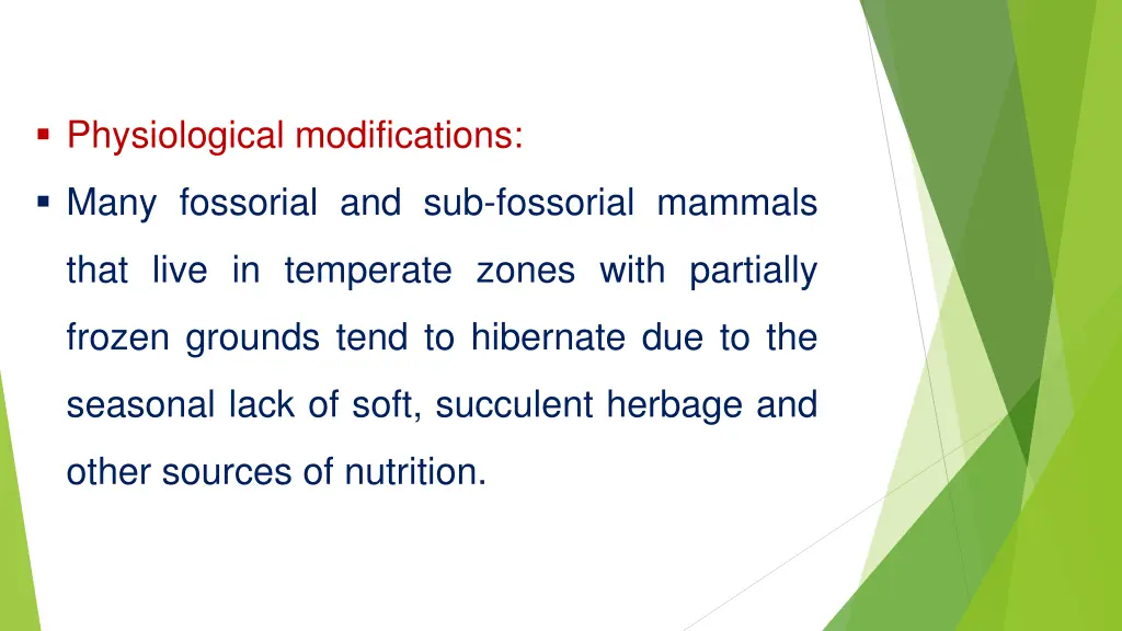 physiological modifications