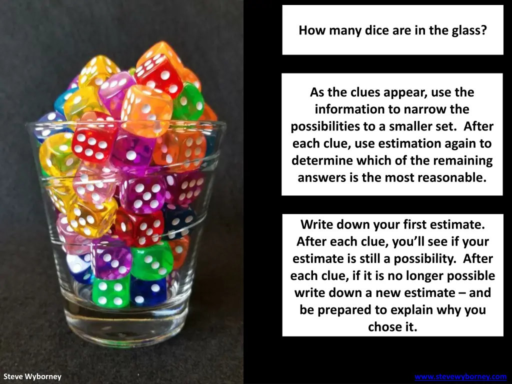 how many dice are in the glass 1