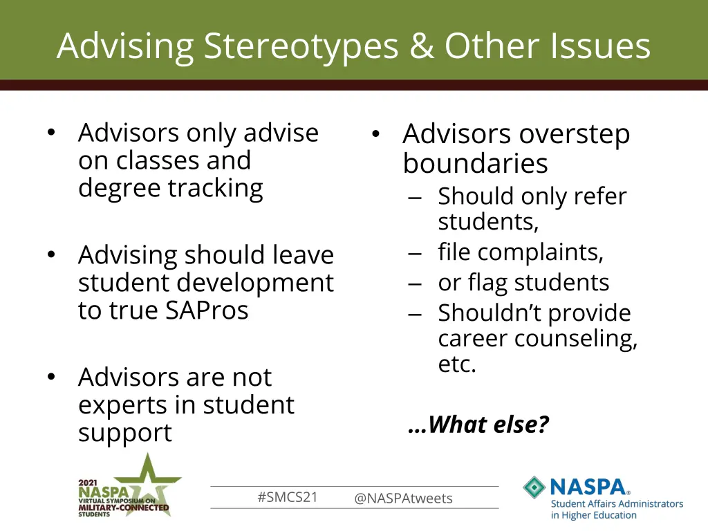 advising stereotypes other issues