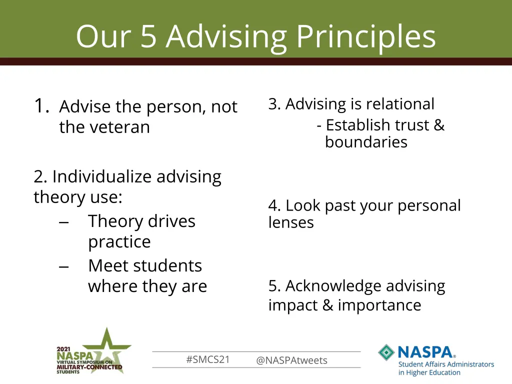 our 5 advising principles 1