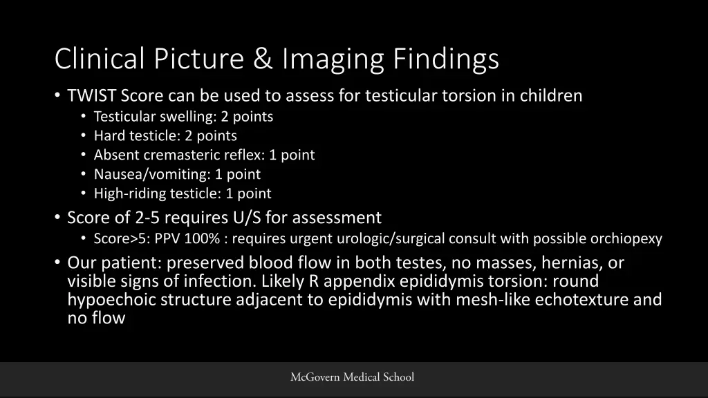 clinical picture imaging findings twist score