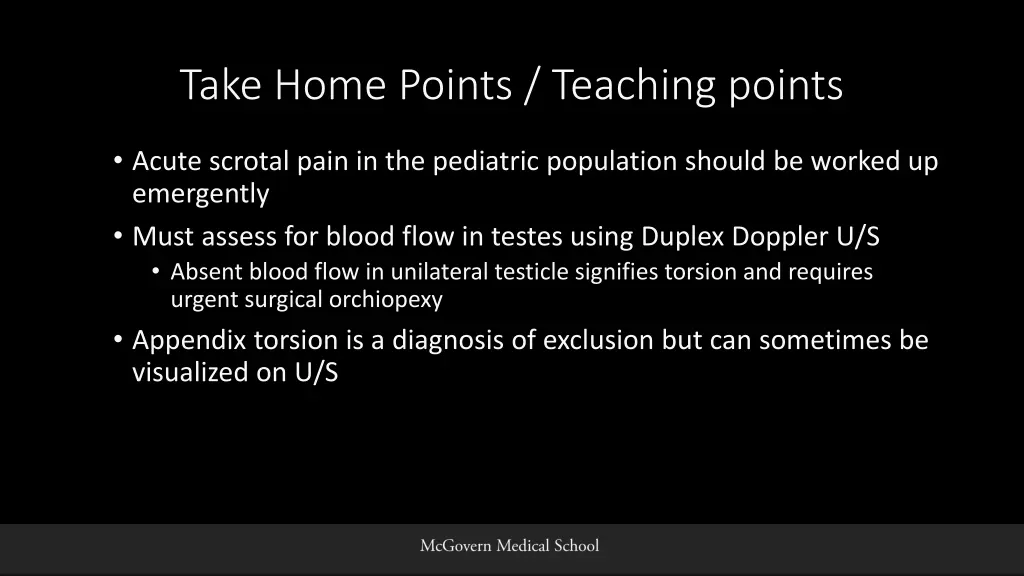 take home points teaching points